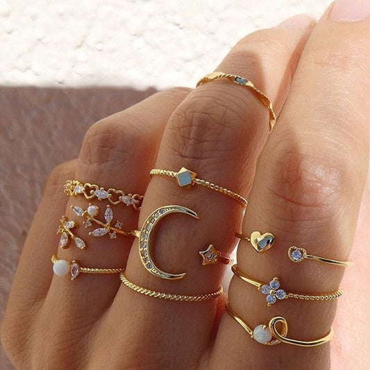 Lorea™ - Conjunto de Anillos Elegancia Celestial