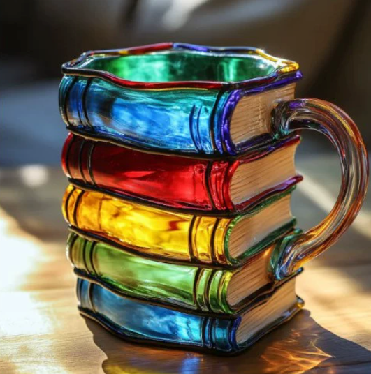 Brillante Taza de Libro Artesanal