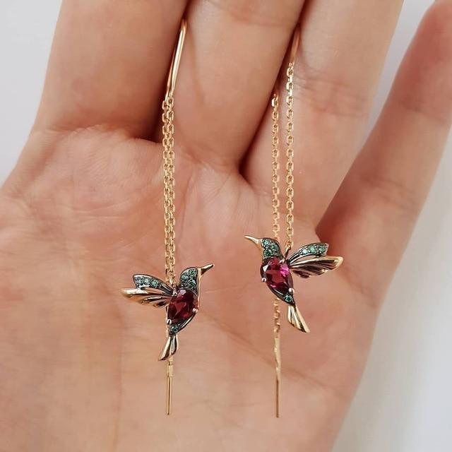 Sharine™ - Pendientes de Colibrí Elegantes